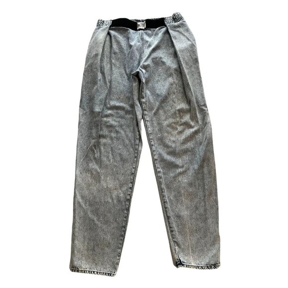 Vintage 80s Women's Pleated Mom Jeans High Waist Adjustable S-XL - Picture 2 of 9
